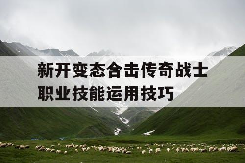 新开变态合击传奇战士职业技能运用技巧