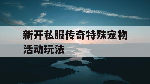 新开私服传奇特殊宠物活动玩法
