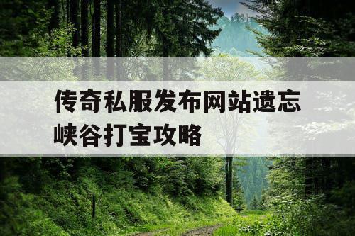 传奇私服发布网站遗忘峡谷打宝攻略 传奇私服发布网站遗忘峡谷打宝攻略