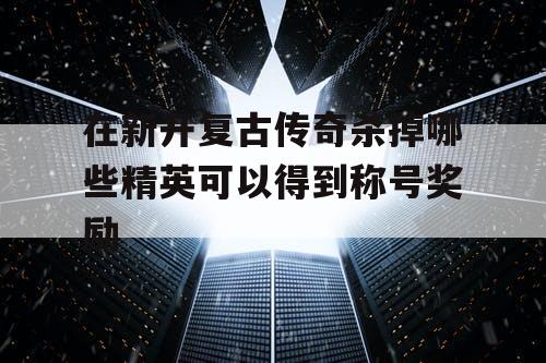 在新开复古传奇杀掉哪些精英可以得到称号奖励