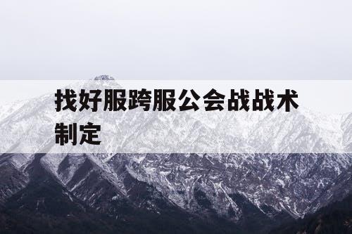 找好服跨服公会战战术制定