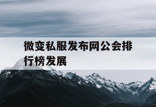 微变私服发布网公会排行榜发展