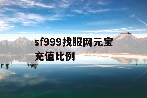sf999找服网元宝充值比例