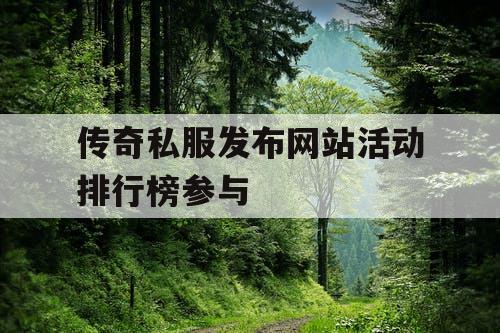 传奇私服发布网站活动排行榜参与