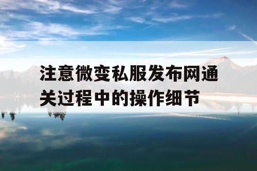 注意微变私服发布网通关过程中的操作细节