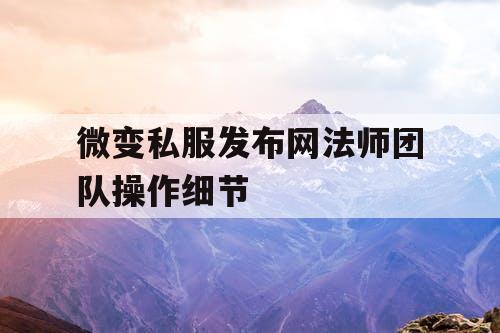 微变私服发布网法师团队操作细节