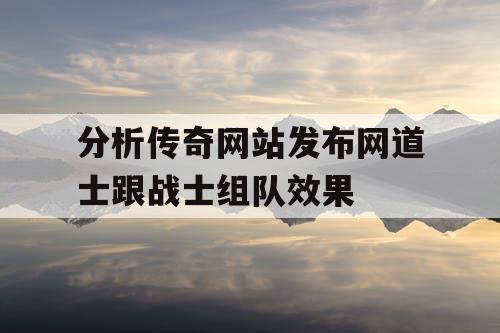 分析传奇网站发布网道士跟战士组队效果