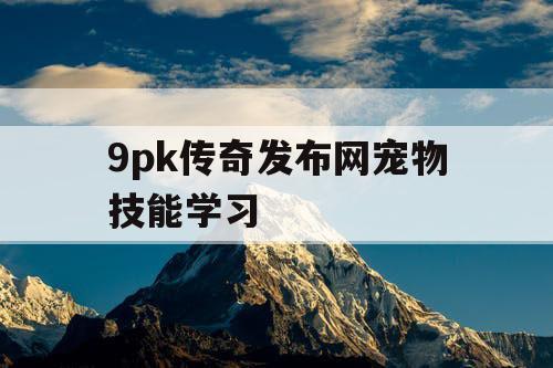 9pk传奇发布网宠物技能学习