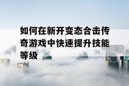 如何在新开变态合击传奇游戏中快速提升技能等级