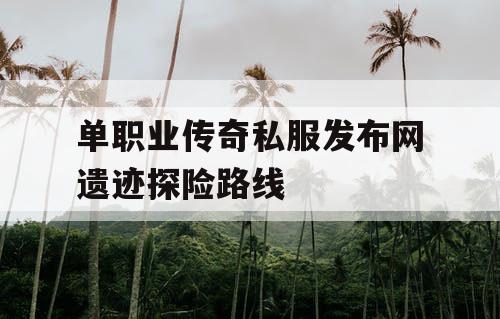 单职业传奇私服发布网遗迹探险路线