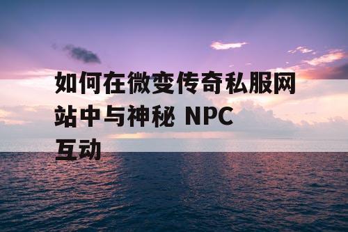 如何在微变传奇私服网站中与神秘 NPC 互动