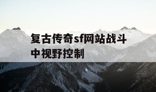 复古传奇sf网站战斗中视野控制
