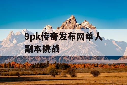 9pk传奇发布网单人副本挑战