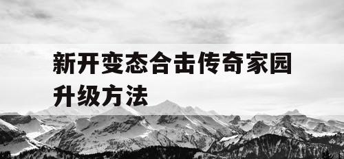 新开变态合击传奇家园升级方法