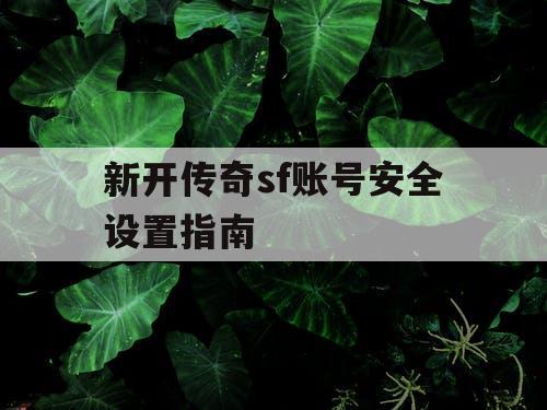新开传奇sf账号安全设置指南