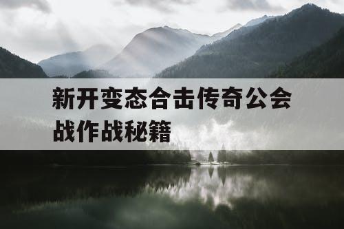 新开变态合击传奇公会战作战秘籍