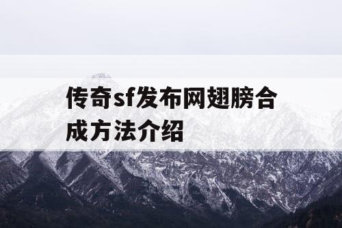 传奇sf发布网翅膀合成方法介绍