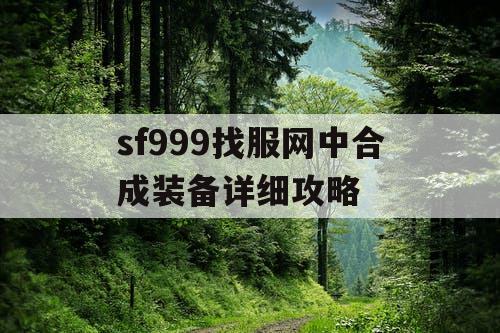 sf999找服网中合成装备详细攻略