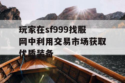 玩家在sf999找服网中利用交易市场获取优质装备