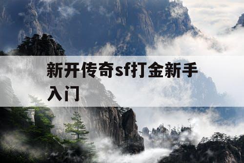 新开传奇sf打金新手入门