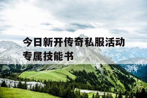 今日新开传奇私服活动专属技能书